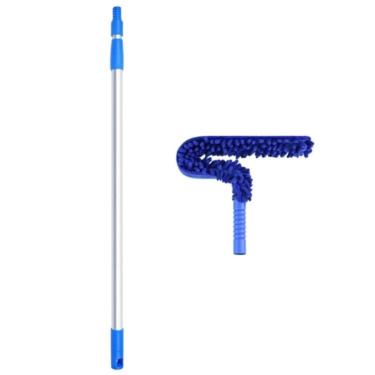 T-Shape Ceiling Fan Duster + Extendable Pole Absorb Dust Telescopic Rod Washable Microfiber Cleaner Cleaning Brush Tools