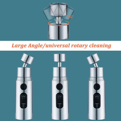 Slim 360° Rotate Tap Faucet Aerator Extender with 3 Function Mode Kitchen Bathroom Splash Filter Nozzle Spray Head Water Saving