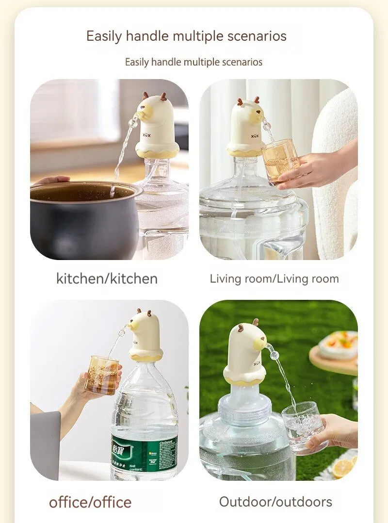 Cartoon Electric Water Dispenser Drinking Bottle Switch Smart Wireless Automatic Auto Pump USB Kitchen Office Outdoor