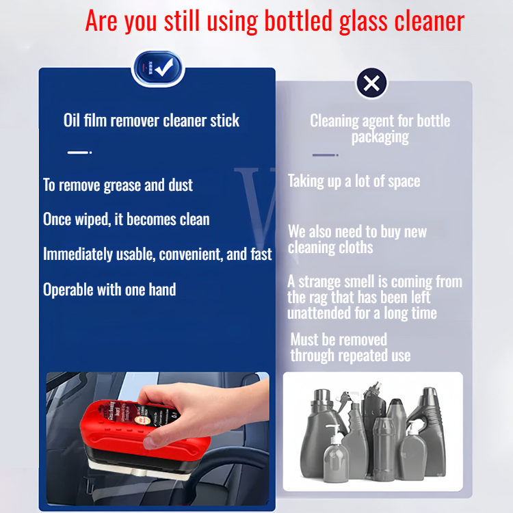 Car Glass Oil Film Cleaner Brush Windshield Stain Remover Strong Degreasing Tool for Clear Vision