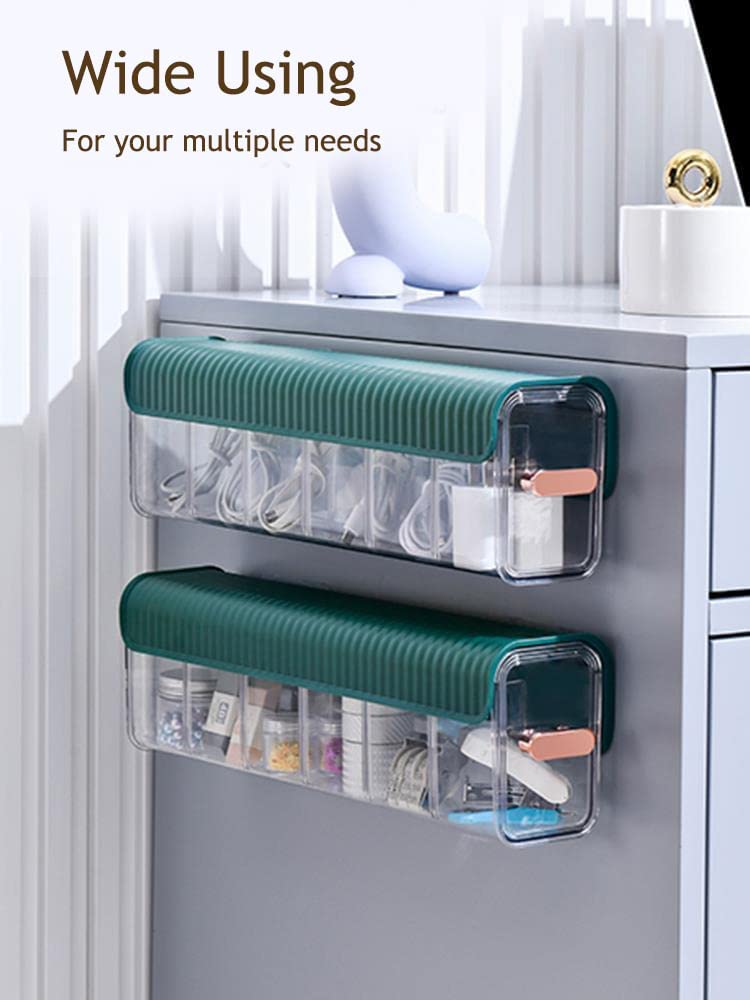 Socks Underwear Wall Mounted Drawer Wardrobe Organizer Acrylic Plastic Divider 6-Cells Anti Dust Transparent Storage Box