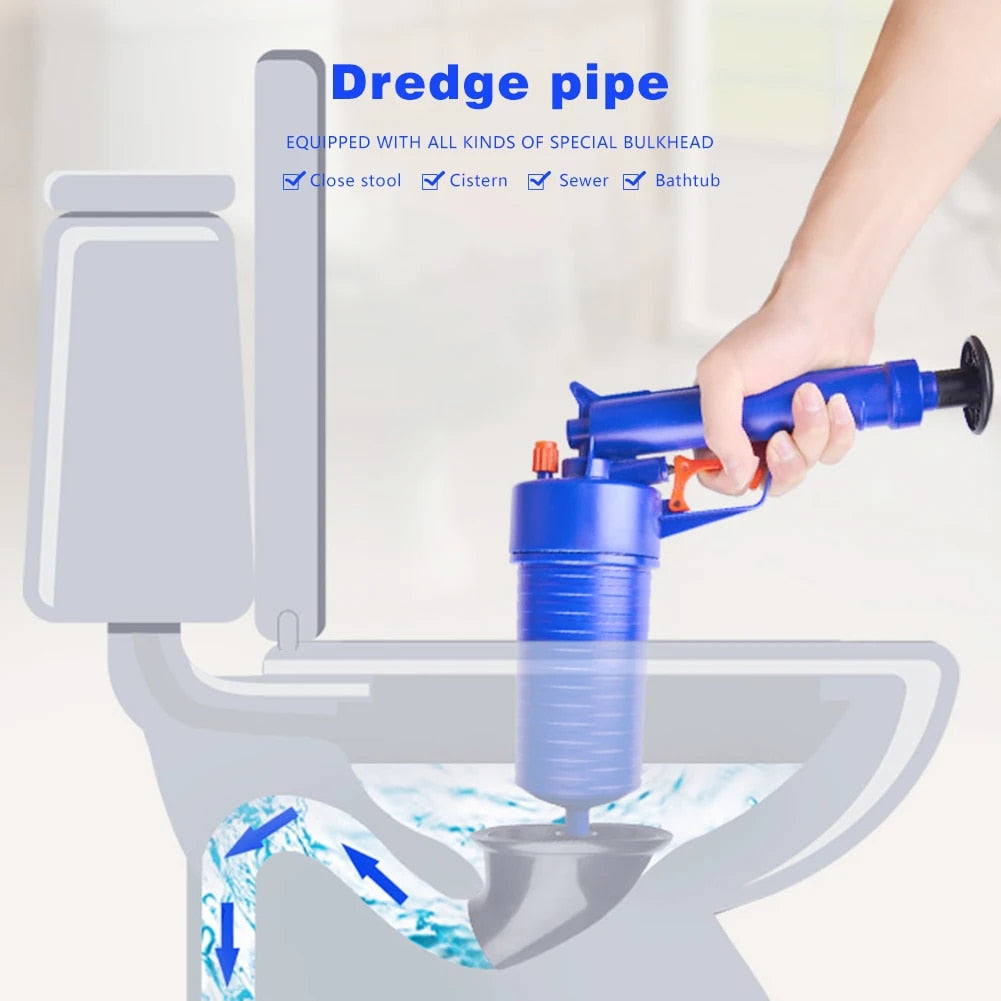 Toilet Air Pump Pressure Plunger Kits Bathroom Drain Clog Remover Blaster Air Powered Gun Dredge Sink Pipe Declogger