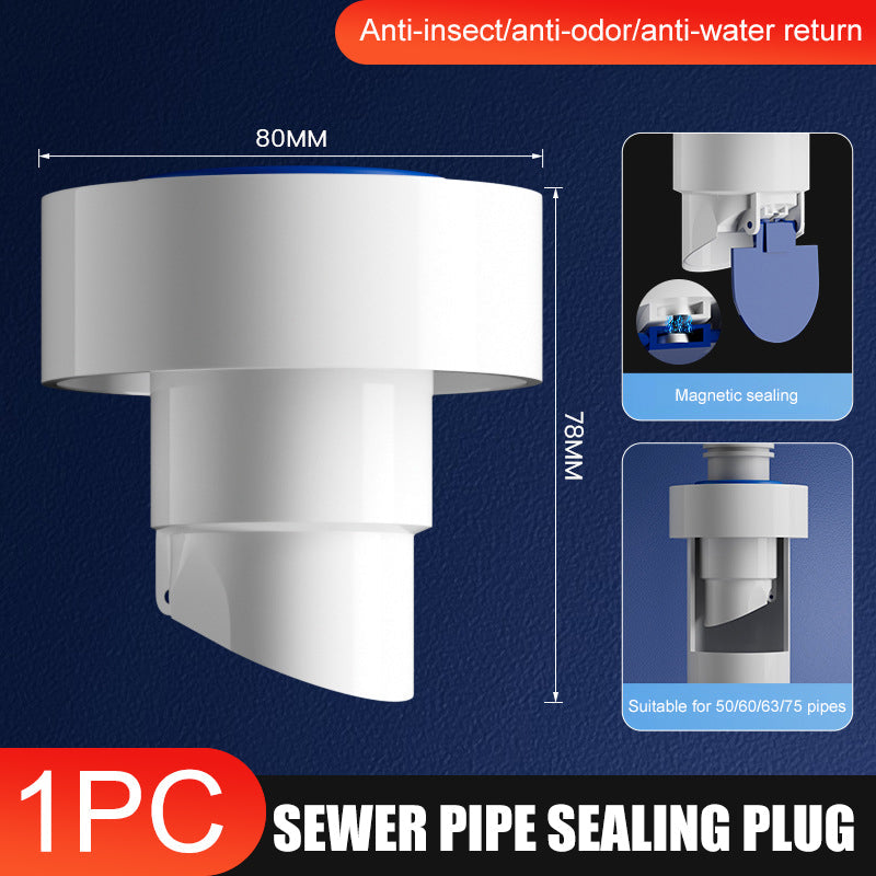 50/60/75mm Drain Pipe Sealing Plug Sewer Seal Deodorant Silicone Ring Washing Machine Drainage Backflow Preventer Bathroom Kitchen
