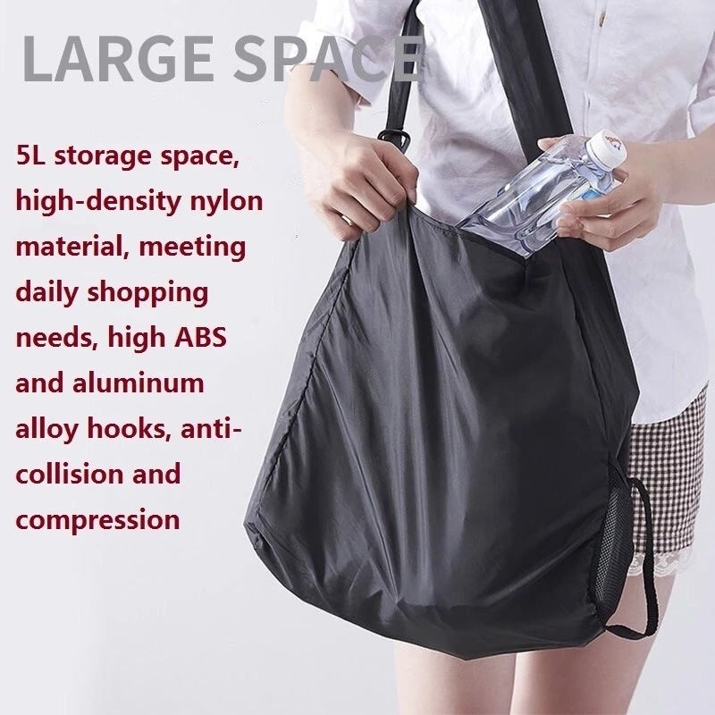【Bundle of 2】Portable Retractable Round Disc Recycle Shopping Storage Bag Foldable Waterproof Recycled Grocery Handbags