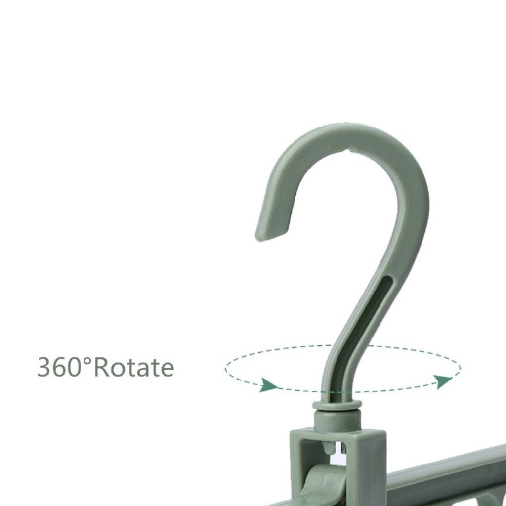 9-Hole Magic Clothes Hanger Foldable Space Saving Wardrobe Closet Organizer Anti-Slip - 5 Colors