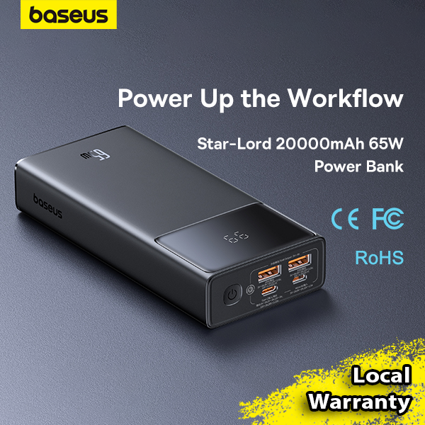 Baseus Star-Lord 65W 20000mAh Fast Charging Star Lord Power Bank Digital Display Laptop Tablet Phone
