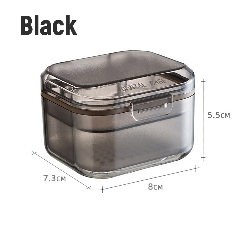 Three Layer Retainer Box for Invisible Braces Dentures Mouth Guard Soaking Portable Orthodontic Storage Case