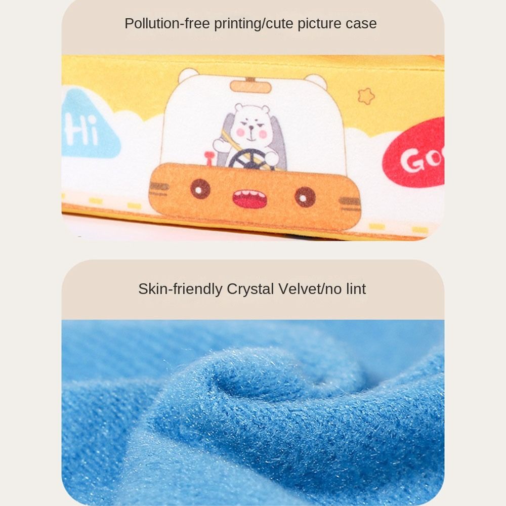 Bear Bus / Amusement Park Baby Plush Cotton Montessori Pulling Toys Educational Radish Carrot Pull Tissue Number Color Cognition Developing Game
