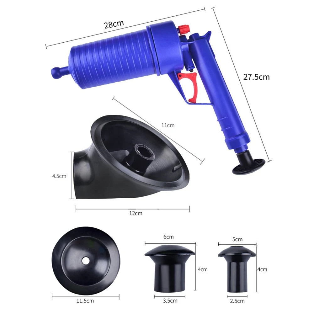 Toilet Air Pump Pressure Plunger Kits Bathroom Drain Clog Remover Blaster Air Powered Gun Dredge Sink Pipe Declogger