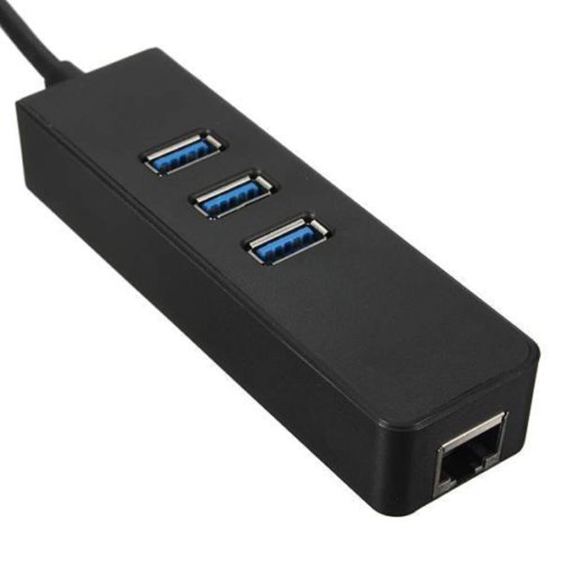 100M / 1000M 1GB 3 Port USB3.0 Hub + RJ45 Gigabit Ethernet Network Lan Adapter WIN MAC