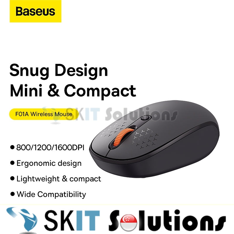Baseus F01A Wireless Silent Mouse 2.4GHz Ergonomic Bluetooth Mute Mouse for Laptop Tablet PC MacBook