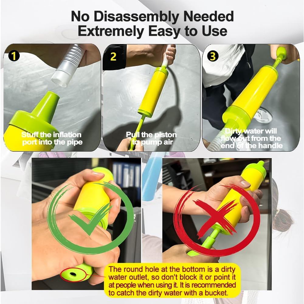 Aircon Drain Blockage Cleaner Pump Pipe Sink Quick Clean Tool AC Drain Pipe Unclogging Cleaning Kit