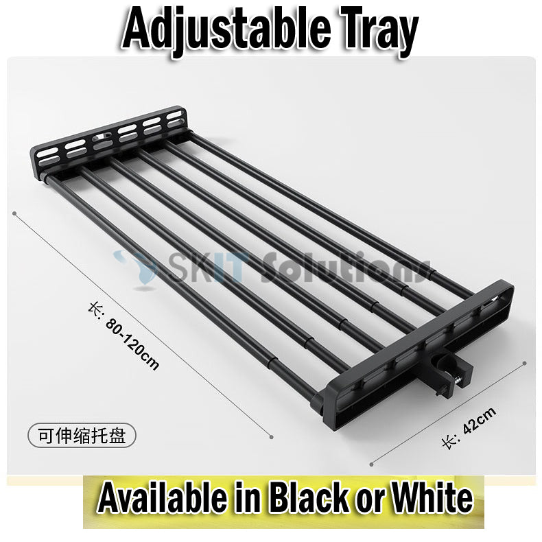 Standing Clothes Rack Adjustable Floor to Ceiling Space-Saving Hanging Pole Heavy-Duty DIY Wardrobe