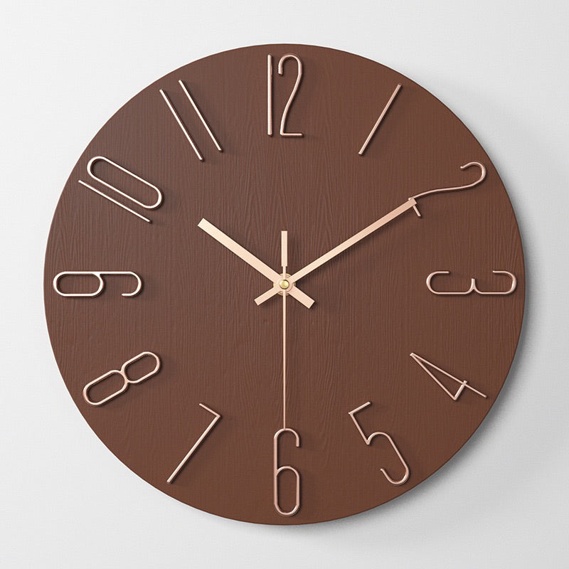 12 Inch Nordic Style Silent Hanging Wall Clock 30cm Minimalist Modern 3D Quartz Home Bedroom Office
