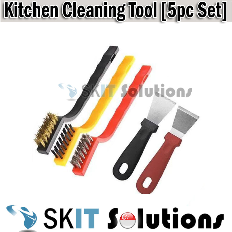 3/5/8pcs Kitchen Wire Brush Set Toilet Gas Stove Cleaning Tool Kit Cleaner Crevice Grout Scrubber