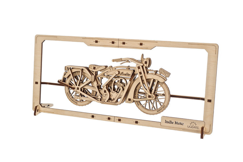 Ugears Indie Moto 2.5D Mechanical Puzzle Kit Model Toys Gift Present Birthday Xmas Christmas Kids Adults