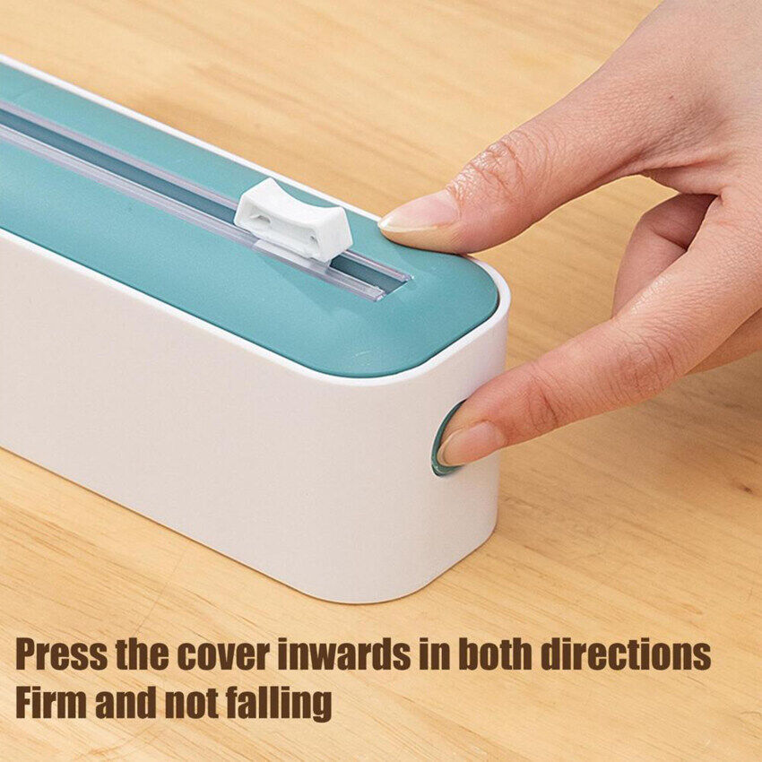 2 In 1 Cling Wrap Cutter Food Wrap Dispenser Cling Film Organizer Foil Slide Cutter Kitchen Tool