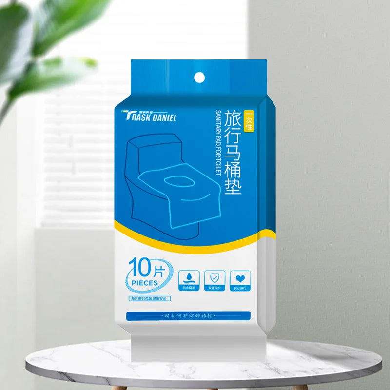 10pc/Pack Disposable Toilet Seat Bowl Cover Sanitary Pad Waterproof Anti Bacterial Hygiene Home Travel Essential Toiletries