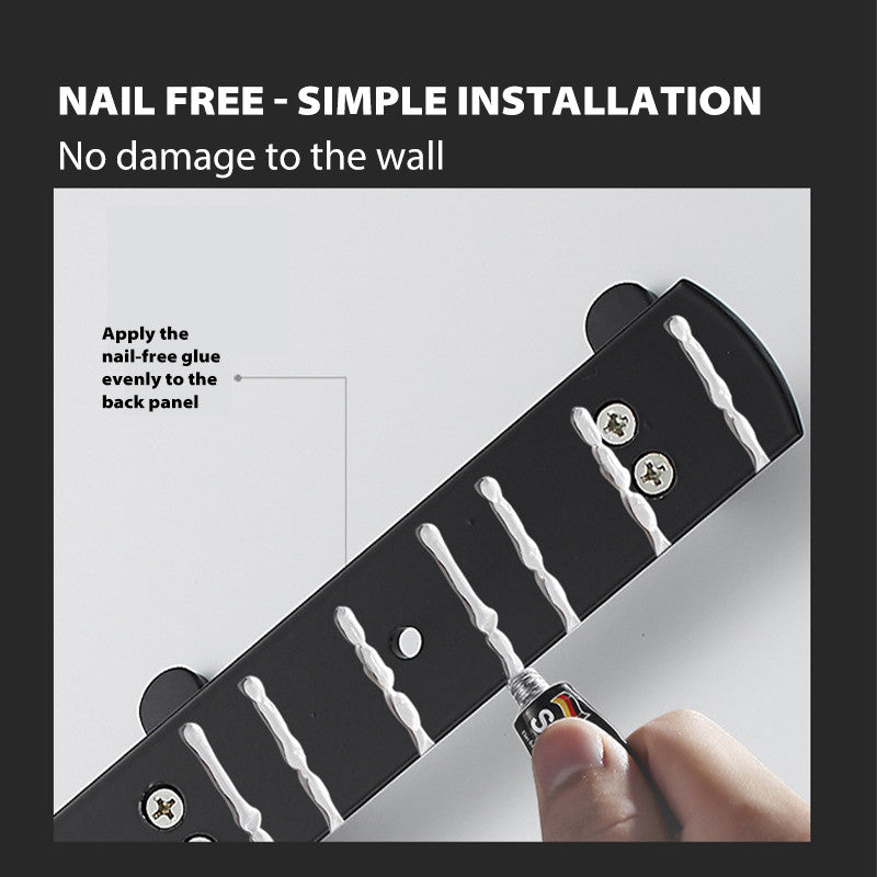 3/5/7 Hooks Aluminum Wall Hook Hanger Heavy Duty No Drill Nail Free Clothes Towel Bathroom Kitchen