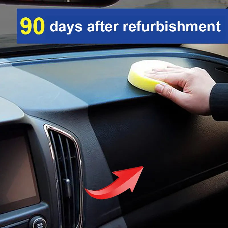 Car Plastic Restorer Leather Repair Spray Dashboard Trim Vinyl Rubber Cleaner Polish Shine Protect
