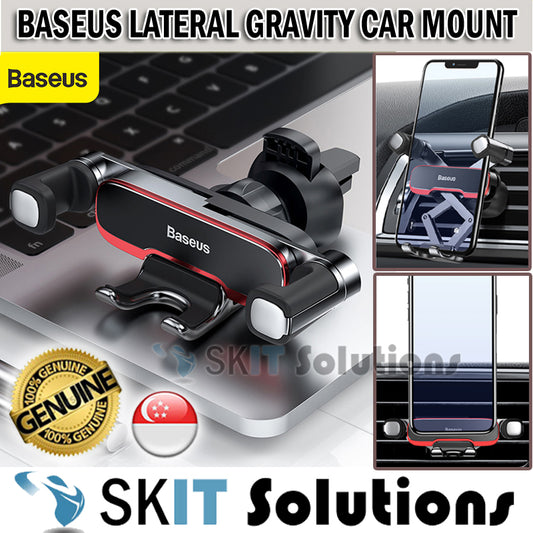 Baseus Lateral Gravity Car Mount Holder Air Vent Aircon Cell Mobile Phone Metal Stand