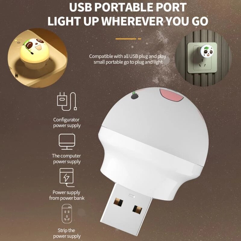 USB Smart English Voice Control Night Light LED Lamp Desk Bedside Soft Light Eye Protection Sensor