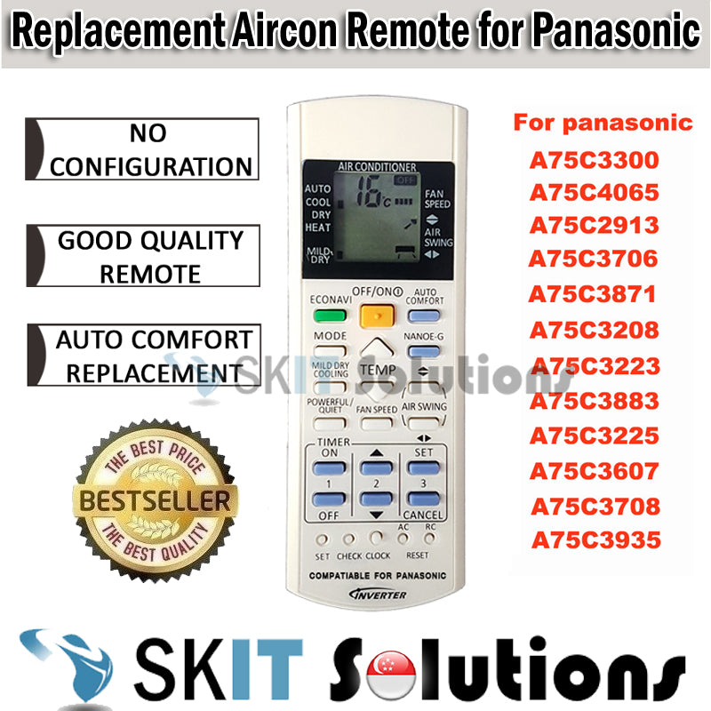 Replacement Panasonic Aircon Remote Control Air Conditioner AC Air Con Remote Controller A75C Series A75C3708 A75C3758