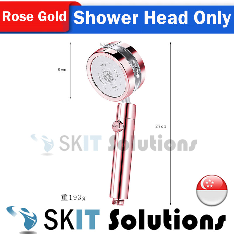 High Pressure Turbocharged Shower Head Built-in Turbo Fan, Dual Spray Option Double Outlet Panel