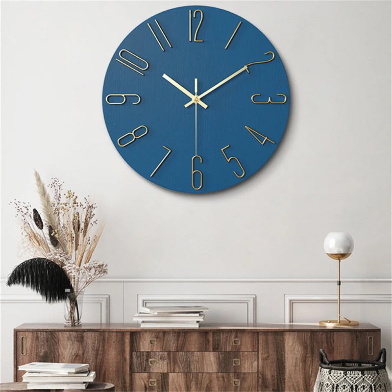 12 Inch Nordic Style Silent Hanging Wall Clock 30cm Minimalist Modern 3D Quartz Home Bedroom Office
