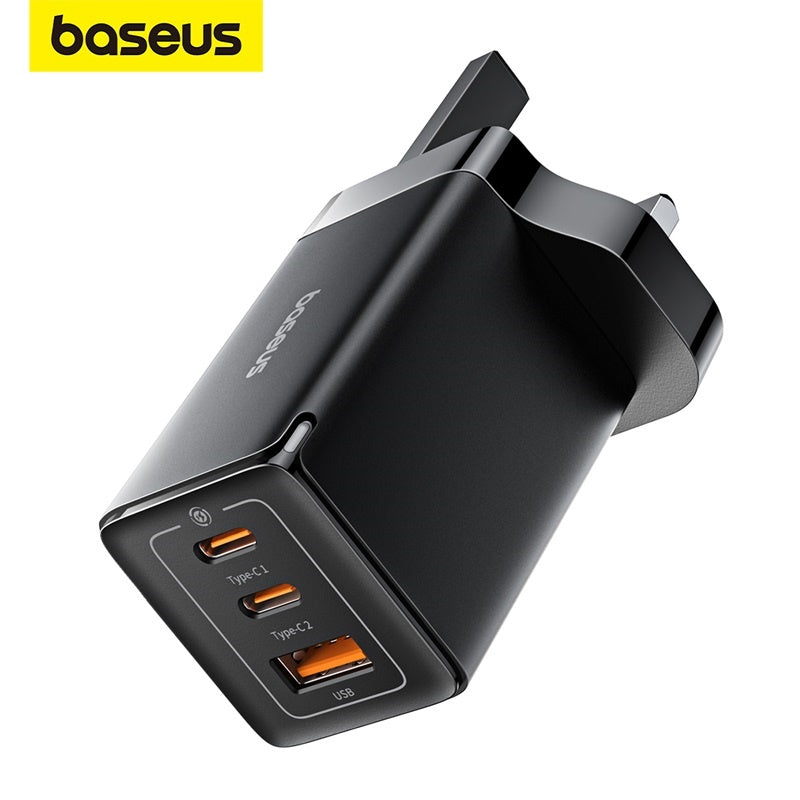 Baseus GaN5 Pro 65W Fast Charger PD3.0 QC4.0 USB C Quick UK Plug Adapter Safety Mark Free 1M Type-C Cable