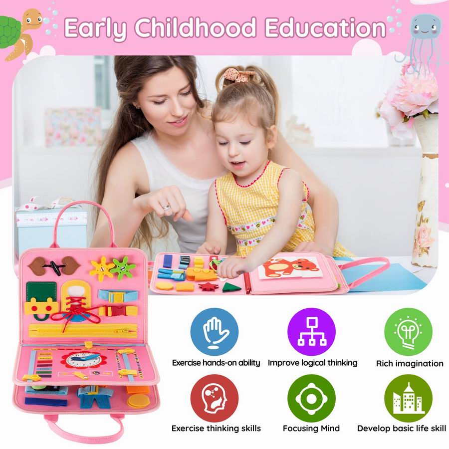 Toddler Busy Board Montessori Sensory Activity Board Early Developing Development Book Preschool Educational Travel Toys