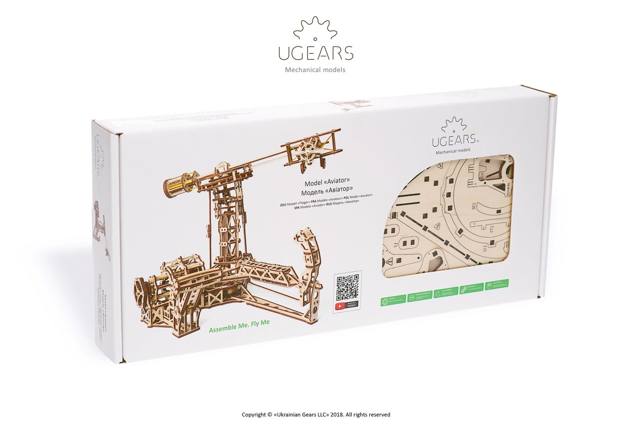 Ugears Aviator ★Mechanical 3D Puzzle Kit Model Toys Gift Present Birthday Xmas Christmas Kids Adults