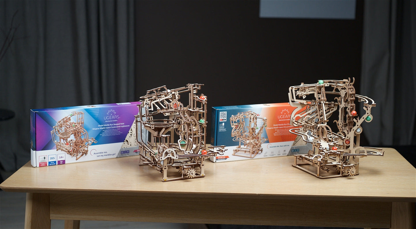 Ugears Marble Run Chain Hoist ★Mechanical 3D Puzzle Kit Model Toys Gift Present Birthday Xmas Christmas Kids Adults
