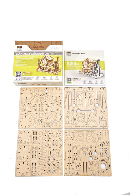 Ugears Stem Lab Random Generator ★Mechanical 3D Puzzle Kit Model Toys Gift Present Birthday Xmas Christmas Kids Adults