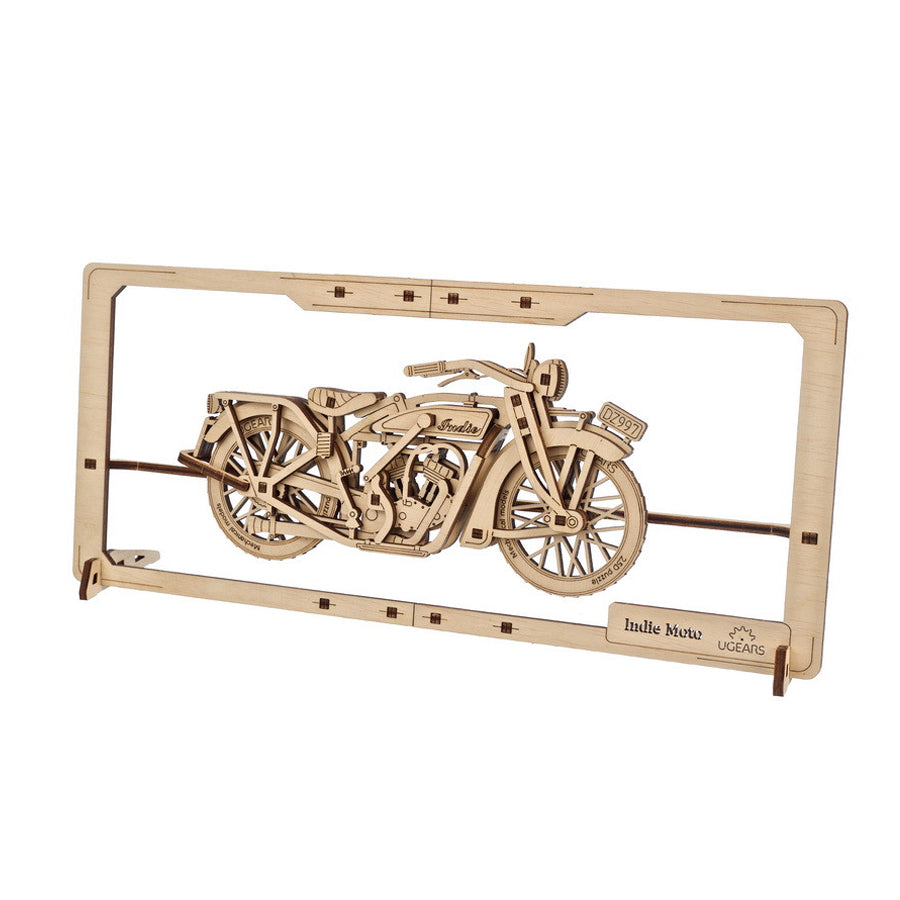 Ugears Indie Moto 2.5D Mechanical Puzzle Kit Model Toys Gift Present Birthday Xmas Christmas Kids Adults