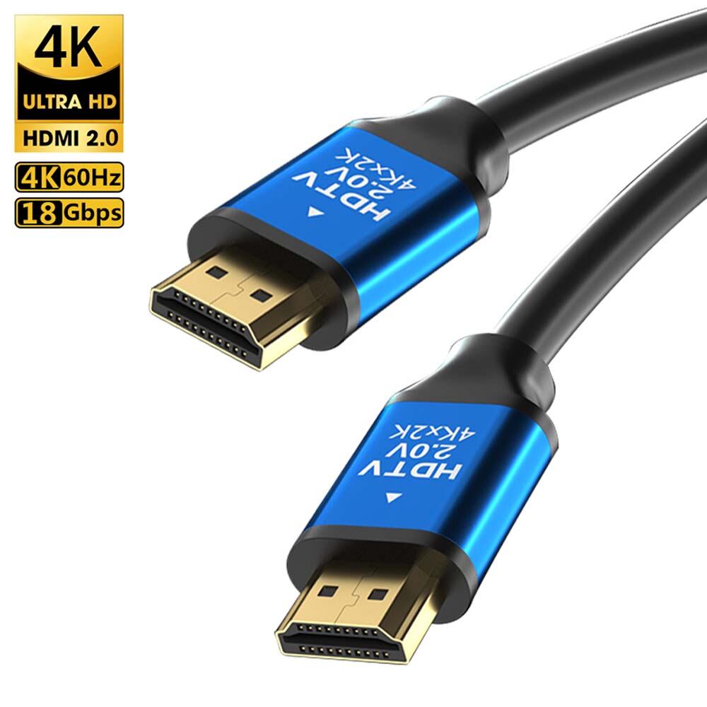 High-Speed 4K HDMI Cable V2.0 24K Gold-Plated Connector Ethernet 3D Ultra HD 60Hz 18Gbps HDTV PS3
