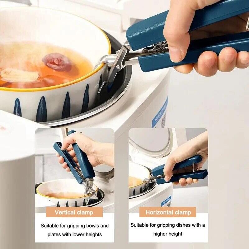 3pc Set Bowl Clamp Gripper Silicone Glove Anti Scald Slip Kitchen Tool Steam Hot Dishes Plate Holder