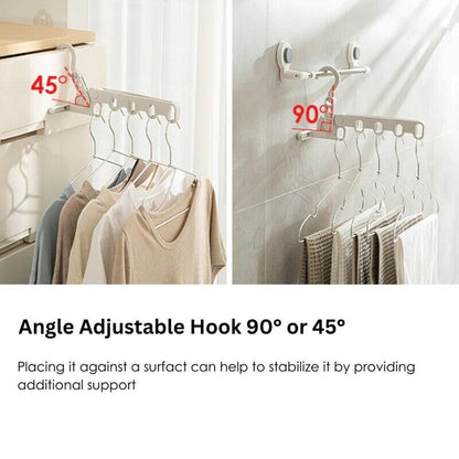 Portable Foldable Travel Hanger Folding Clothes Drying Rack Hanging with 5 Holes for Hotel Camping Travel Space Saving