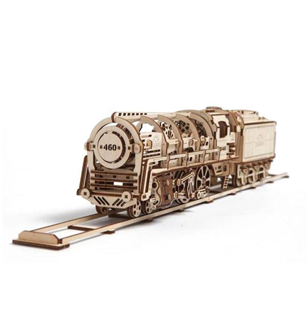 Ugears Steam Locomotive With Tender ★Mechanical 3D Puzzle Kit Model Toys Gift Present Birthday Xmas Christmas Kids Adults
