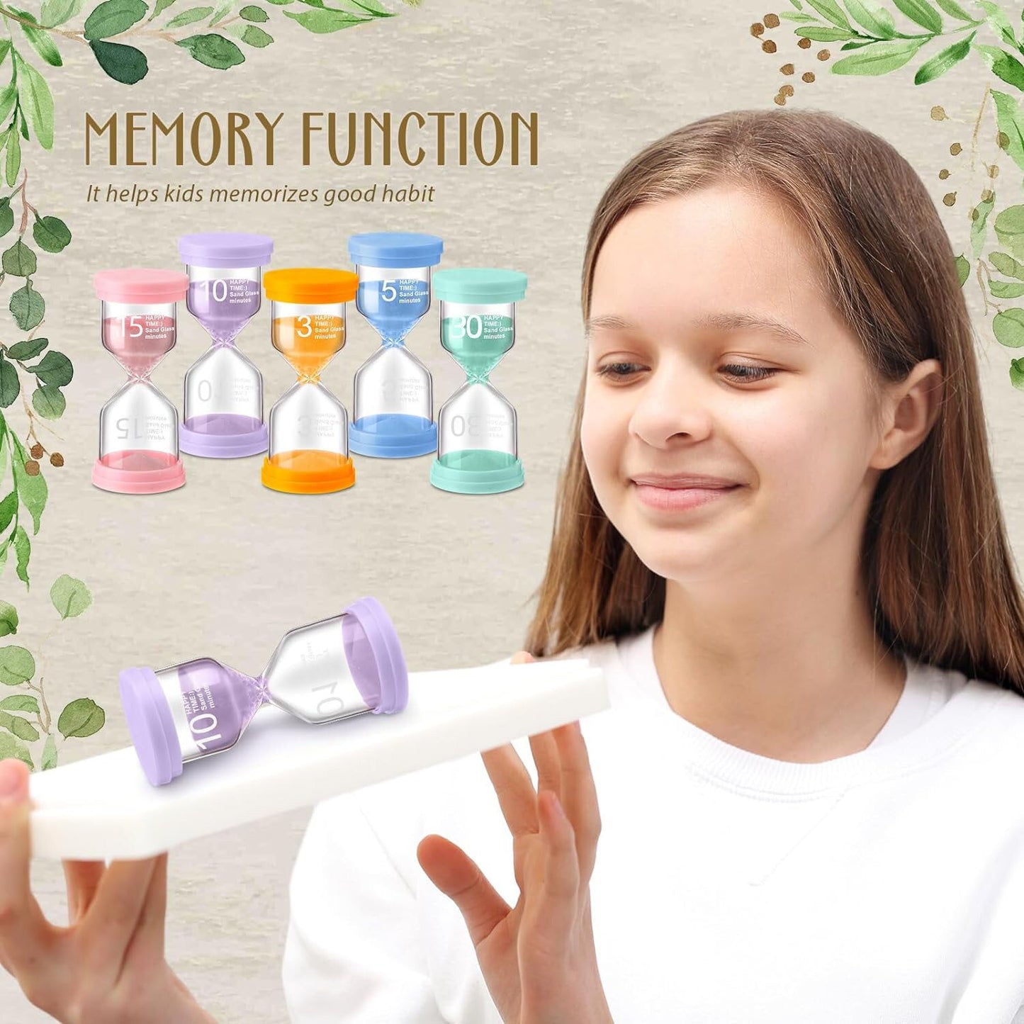 1 3 5 10 15 20 30 Min Sand Timer Hourglass Sandglass Clock Kids Game Kitchen Home Decor Teaching Aid