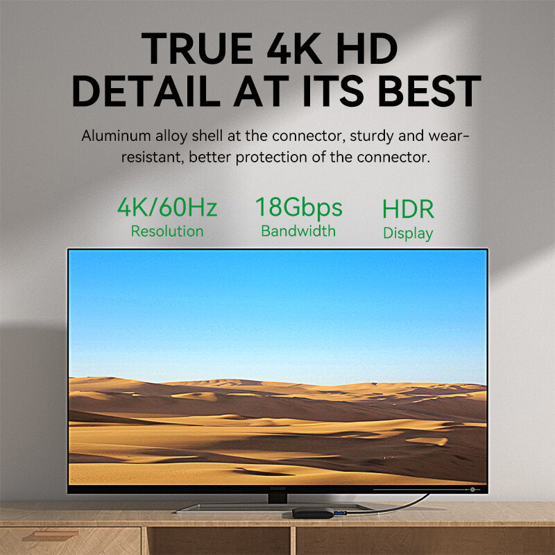 High-Speed 4K HDMI Cable V2.0 24K Gold-Plated Connector Ethernet 3D Ultra HD 60Hz 18Gbps HDTV PS3