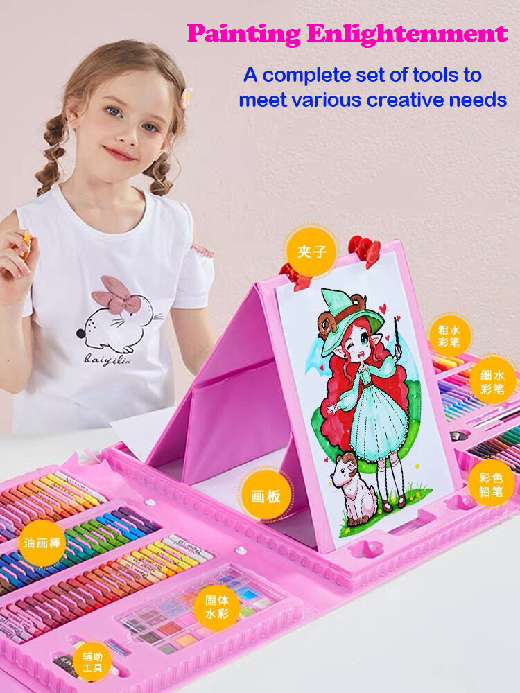 208pcs/168pcs/150pcs Kid Art Set Color Pencil Marker Drawing Painting Water Crayon Goodie Bag Stationery Children Gifts