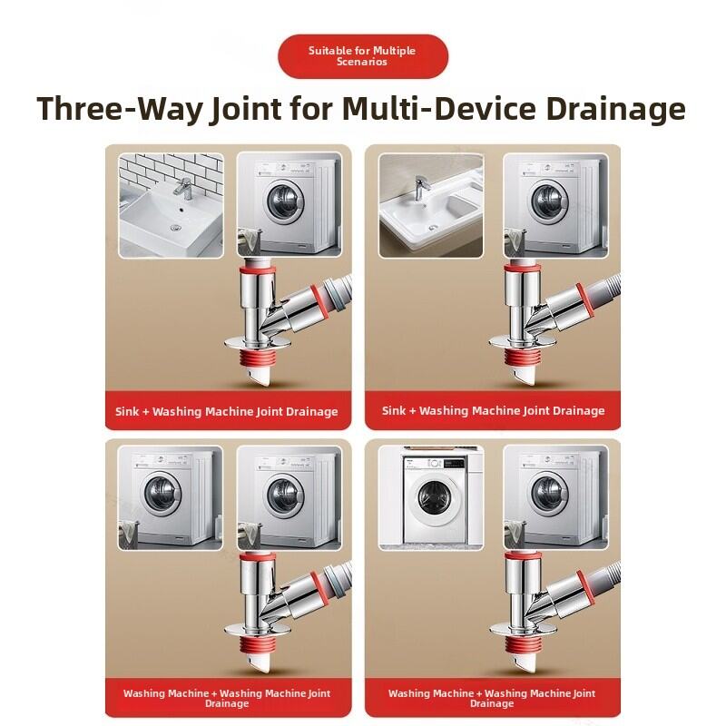 1/3/4-Way Washing Machine Sink Floor Drain Pipe Connector Adapter Valve Tee Elbow Splitter Anti Odor