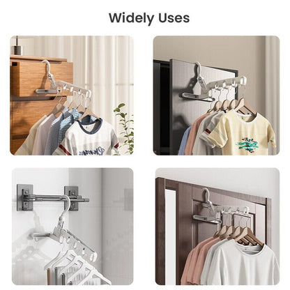 Portable Foldable Travel Hanger Folding Clothes Drying Rack Hanging with 5 Holes for Hotel Camping Travel Space Saving