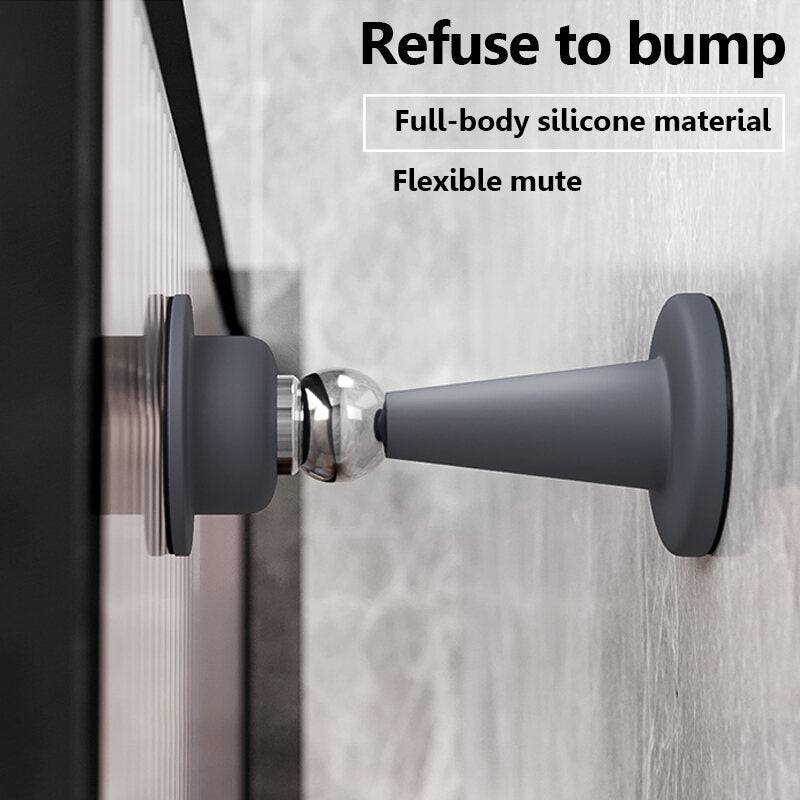 Silicone Magnetic Door Stopper Mute Door Stop Suction Punch-Free No Drill Decorative Heavy Duty Silicone Doorstop Wedge