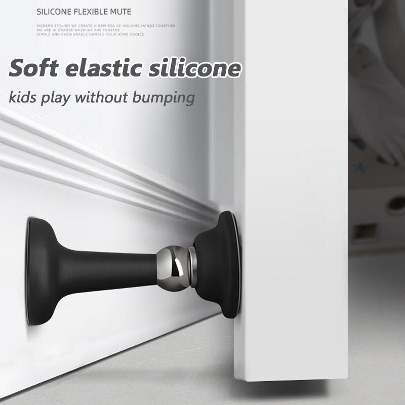 Silicone Magnetic Door Stopper Mute Door Stop Suction Punch-Free No Drill Decorative Heavy Duty Silicone Doorstop Wedge