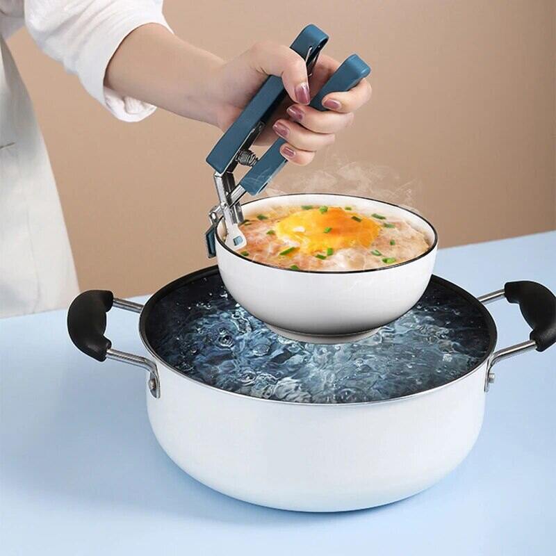 3pc Set Bowl Clamp Gripper Silicone Glove Anti Scald Slip Kitchen Tool Steam Hot Dishes Plate Holder