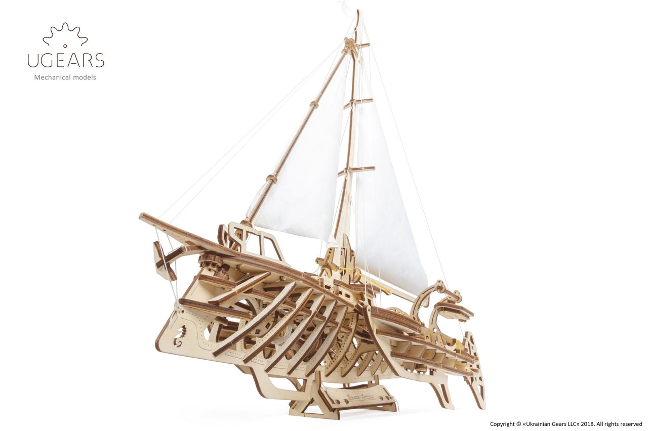 Ugears Trimaran Merihobus ★Mechanical 3D Puzzle Kit Model Toys Gift Present Birthday Xmas Christmas Kids Adults