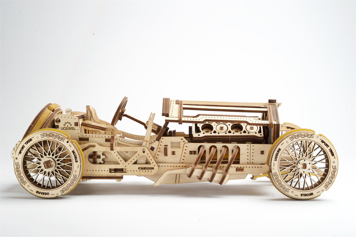 Ugears U-9 Grand Prix Car ★Mechanical 3D Puzzle Kit Model Toys Gift Present Birthday Xmas Christmas Kids Adults