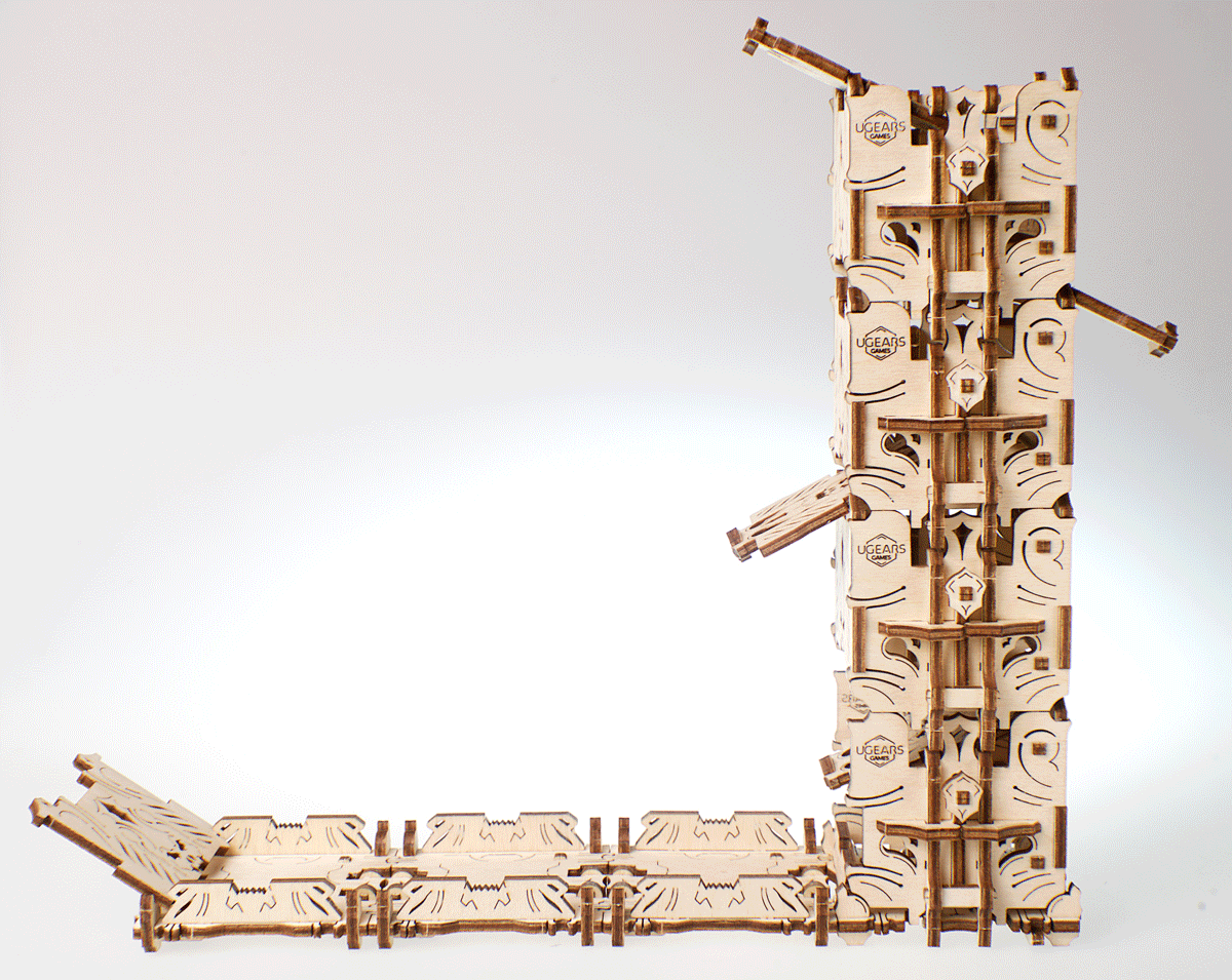 Ugears Modular Dice Tower ★Mechanical 3D Puzzle Kit Model Toys Gift Present Birthday Xmas Christmas Kids Adults